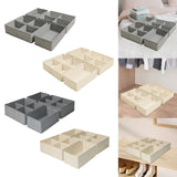 Maxbell 4x Underwear Socks Storage Boxes Drawer Organizer for Underwear Bra Lingerie height 10cm grey