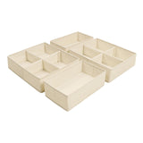Maxbell 4x Underwear Socks Storage Boxes Drawer Organizer for Underwear Bra Lingerie height 10cm beige