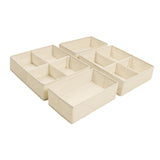 Maxbell 4x Underwear Socks Storage Boxes Drawer Organizer for Underwear Bra Lingerie height 10cm beige