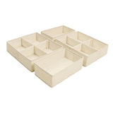 Maxbell 4x Underwear Socks Storage Boxes Drawer Organizer for Underwear Bra Lingerie height 10cm beige