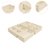 Maxbell 4x Underwear Socks Storage Boxes Drawer Organizer for Underwear Bra Lingerie height 10cm beige
