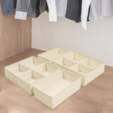 Maxbell 4x Underwear Socks Storage Boxes Drawer Organizer for Underwear Bra Lingerie height 10cm beige
