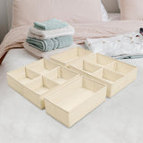Maxbell 4x Underwear Socks Storage Boxes Drawer Organizer for Underwear Bra Lingerie height 10cm beige