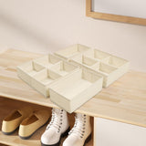 Maxbell 4x Underwear Socks Storage Boxes Drawer Organizer for Underwear Bra Lingerie height 10cm beige