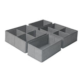 Maxbell 4x Underwear Socks Storage Boxes Drawer Organizer for Underwear Bra Lingerie height 13cm grey