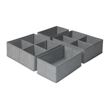 Maxbell 4x Underwear Socks Storage Boxes Drawer Organizer for Underwear Bra Lingerie height 13cm grey