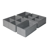 Maxbell 4x Underwear Socks Storage Boxes Drawer Organizer for Underwear Bra Lingerie height 13cm grey