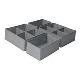 Maxbell 4x Underwear Socks Storage Boxes Drawer Organizer for Underwear Bra Lingerie height 13cm grey