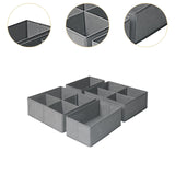 Maxbell 4x Underwear Socks Storage Boxes Drawer Organizer for Underwear Bra Lingerie height 13cm grey