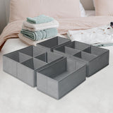 Maxbell 4x Underwear Socks Storage Boxes Drawer Organizer for Underwear Bra Lingerie height 13cm grey