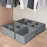 Maxbell 4x Underwear Socks Storage Boxes Drawer Organizer for Underwear Bra Lingerie height 13cm grey