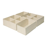 Maxbell 4x Underwear Socks Storage Boxes Drawer Organizer for Underwear Bra Lingerie height 13cm beige