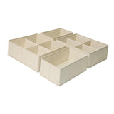 Maxbell 4x Underwear Socks Storage Boxes Drawer Organizer for Underwear Bra Lingerie height 13cm beige
