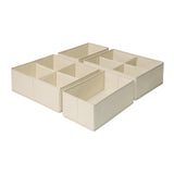 Maxbell 4x Underwear Socks Storage Boxes Drawer Organizer for Underwear Bra Lingerie height 13cm beige