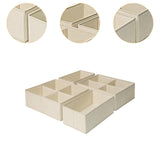 Maxbell 4x Underwear Socks Storage Boxes Drawer Organizer for Underwear Bra Lingerie height 13cm beige