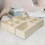 Maxbell 4x Underwear Socks Storage Boxes Drawer Organizer for Underwear Bra Lingerie height 13cm beige