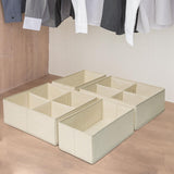 Maxbell 4x Underwear Socks Storage Boxes Drawer Organizer for Underwear Bra Lingerie height 13cm beige