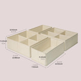 Maxbell 4x Underwear Socks Storage Boxes Drawer Organizer for Underwear Bra Lingerie height 13cm beige
