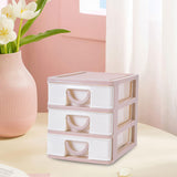 Maxbell Tabletop Storage Drawers Multipurpose Desktop Organizer for Cosmetics School Pink