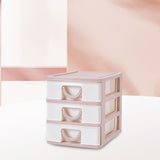 Maxbell Tabletop Storage Drawers Multipurpose Desktop Organizer for Cosmetics School Pink