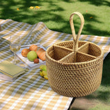 Maxbell Utensil Holder Basket Flatware Organizer for Dining Table Countertop Cooking Round