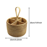 Maxbell Utensil Holder Basket Flatware Organizer for Dining Table Countertop Cooking Round