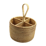 Maxbell Utensil Holder Basket Flatware Organizer for Dining Table Countertop Cooking Round