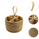 Maxbell Utensil Holder Basket Flatware Organizer for Dining Table Countertop Cooking Round