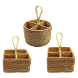 Maxbell Utensil Holder Basket Flatware Organizer for Dining Table Countertop Cooking Round