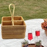 Maxbell Utensil Holder Basket Flatware Organizer for Dining Table Countertop Cooking Large Square