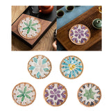 Maxbell Rattan Coaster Boho Placemat Pad for Party Supplies Centerpiece Housewarming Green