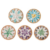 Maxbell Rattan Coaster Boho Placemat Pad for Party Supplies Centerpiece Housewarming Green