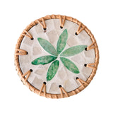 Maxbell Rattan Coaster Boho Placemat Pad for Party Supplies Centerpiece Housewarming Green