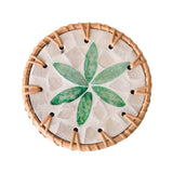 Maxbell Rattan Coaster Boho Placemat Pad for Party Supplies Centerpiece Housewarming Green