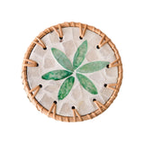 Maxbell Rattan Coaster Boho Placemat Pad for Party Supplies Centerpiece Housewarming Green
