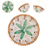 Maxbell Rattan Coaster Boho Placemat Pad for Party Supplies Centerpiece Housewarming Green