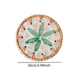 Maxbell Rattan Coaster Boho Placemat Pad for Party Supplies Centerpiece Housewarming Green