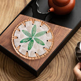 Maxbell Rattan Coaster Boho Placemat Pad for Party Supplies Centerpiece Housewarming Green