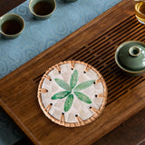 Maxbell Rattan Coaster Boho Placemat Pad for Party Supplies Centerpiece Housewarming Green