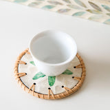 Maxbell Rattan Coaster Boho Placemat Pad for Party Supplies Centerpiece Housewarming Green