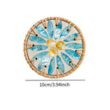 Maxbell Rattan Coaster Boho Placemat Pad for Party Supplies Centerpiece Housewarming Blue