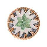 Maxbell Rattan Coaster Boho Placemat Pad for Party Supplies Centerpiece Housewarming Green and Grey