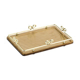 Maxbell Food Serving Tray Dresser Elegant Portable Decorative Tray with Metal Frame