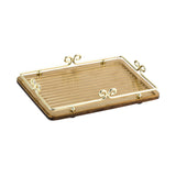 Maxbell Food Serving Tray Dresser Elegant Portable Decorative Tray with Metal Frame