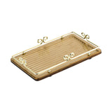 Maxbell Food Serving Tray Dresser Elegant Portable Decorative Tray with Metal Frame