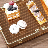 Maxbell Food Serving Tray Dresser Elegant Portable Decorative Tray with Metal Frame