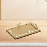Maxbell Food Serving Tray Dresser Elegant Portable Decorative Tray with Metal Frame