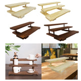 Maxbell Wooden Storage Shelf Modern Teaware Display Shelf for Ornaments Figures Toys wood and 2 layer