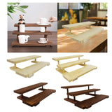 Maxbell Wooden Storage Shelf Modern Teaware Display Shelf for Ornaments Figures Toys wood and 2 layer