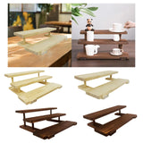 Maxbell Wooden Storage Shelf Modern Teaware Display Shelf for Ornaments Figures Toys wood and 2 layer